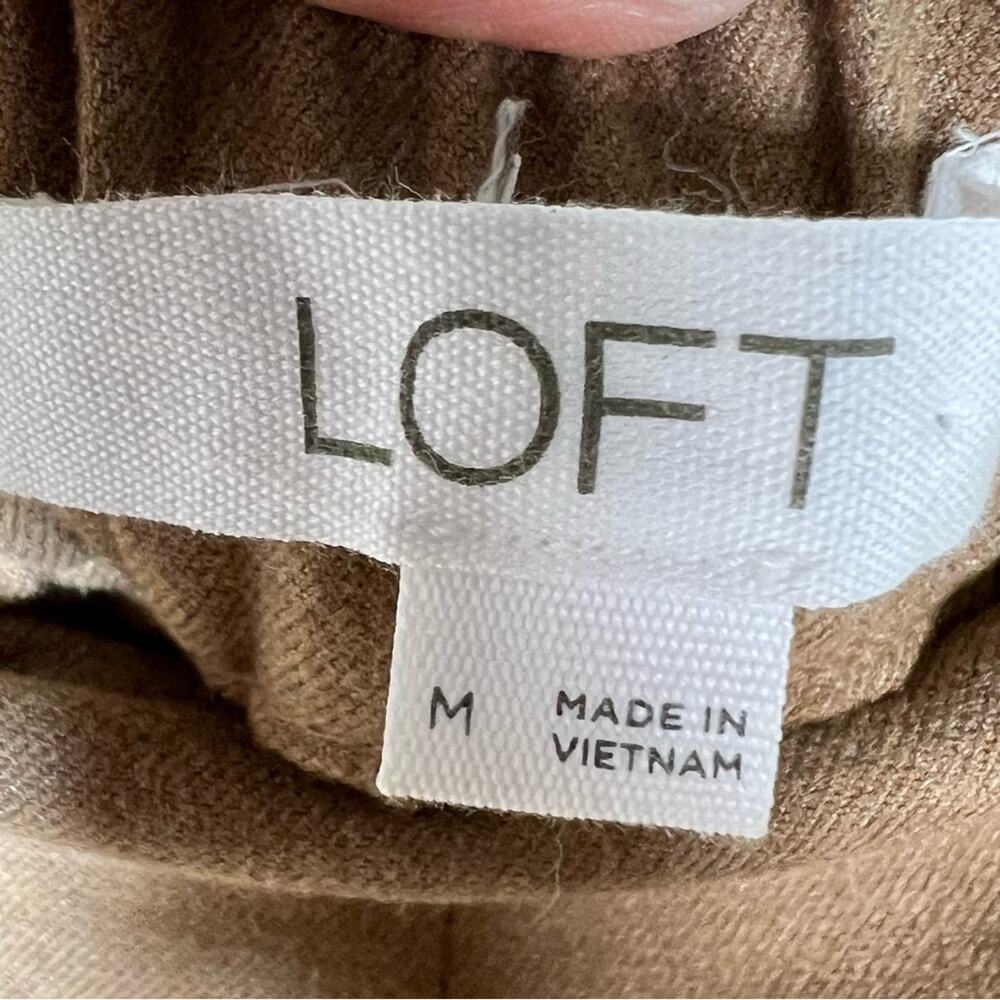 Loft tan brown straight leg pleated dress pants size medium M B140 - Picture 2 of 4